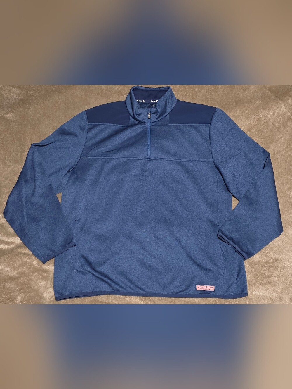 VGUC Mens Vineyard Vines Martha's Vineyard 1/4 Zip Fleece Pullover Sz XL Blue